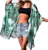 Bikini Cover-Ups Женщины Kimono Cardigan Suntan Beach Smock Chiffon Print Wraps Tassel Sunblock Sunblock Sunblock Beachwear Bearivian Dress Blouse B5526