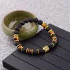 Oiquei New Fashion Men's Strand Bracetes Lava Rock and Natural Tiger Eye Stone and Lava Buddha Head Bead Charm Bracelets GIF2606