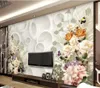 Custom Any Size Mural Wallpaper Elegant hand-painted rose flower 3D background wall living room sofa background wall