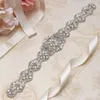 Missrdress Belt Bridal Sashes Srebrne wstążki Kryształowe Perły Rhinestone Ślubne Sashes Pas Dla Bridal i Druhna Dress YS806