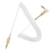 2m langer Frühling 3,5 mm Jack Aux Audio Kabel Gold Plug Männchen zum männlichen Aux -Kabel für Telefonauto -Lautsprecher mp3 4 Kopfhörer2631