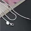 925 스털링 실버 스톤 체인 목걸이 랍스터 Clasps 체인 웨딩 파티 쥬얼리 크기 1mm 2mm 3mm 16inch-- 30inch