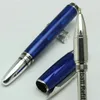 Écriture classique Supplies Metal Blue Ice Flower Crystal Top Top luxueux Pen avec des coups de manchette de numéro de série MOTIONS 4923180