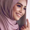 Kvinnes halsduk muslimsk hijab halsduk silk hijab vanlig linne sjalar skarveshead wrap muslim huvud halsduk hijab stor storlek 180*110 cm 18 färger