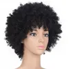 Température synthétique Black Afro Wigs Kinky Curly Natural Black Couleur courte Synthétique Amérique Perruque moyenne Taille 9577326