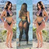 ARXIPA Sexy Bikini Sets For Women Bandage Swimsuit Crop Top Swimwear Thong Bathing Suit High Cut Beachwear Solid Print New Bather310Z