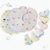 Baby Bibs Newborn Cartoon 360 degree snap octagonal petals Bib Rice Bag Cotton Toddler Waterproof Scarf Saliva Feeding Towel free shipping