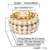 IP Hop CZ Ring Gold Silber Farbe Iced Out Bling Zirkon Kupfer Material Punk Ringe Mode Party Schmuck