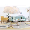 luxury Ostrich Feather Lamp Modern Copper Floor Light Living Room Hotel Floor Lamps unremovable Lamp body AC110-220V