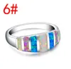 Cinily Rings skapade Pink Blue White Fire Opal Silver Plated Sell Whole Retail for Women Jewelry Ring8249156