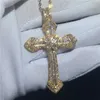 20 Style Handmade Hiphop Big Cross Pendant 925 Sterling Silver CZ Stone Vintage Pendant Necklace For Women Men Wedding Jewelry2427