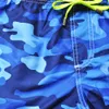 Mens Slim Fit badkläder Sunbath Camo Swim Trunks med elastisk midja och med nätfoder snabbt torrt badbräda shorts284q