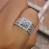 5-12 Nieuwe Mode Big Silver CZ Zirkoon Stenen Ringen voor Dames Man Bruiloft Engagement Sieraden Hight Quality