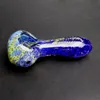 glass pipe glass hand pipe handmade colorful stripe blue glass bowl nice smoking Hand Pipes Spoon Pipe Smoking Accessories For Dry Herb