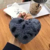 Carino peluche leopardo ciondolo cuore amore moda ornamenti creativi pesca portachiavi auto a forma di cuore Pelliccia di coniglio regalo delle donne