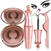 Magnetischer flüssiger Eyeliner, magnetisches Kit für falsche Wimpern, Seidenwimpern, kein Kleber erforderlich, wiederverwendbar, 5 Magnete, Wimpern mit Make-up-Spiegel, Pinzette, kostenloses DHL