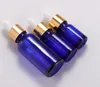 高速配信E液体化粧品ドロッパーボトル5ML-100mlの青いガラスボトルとゴールドキャップとピペット