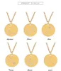 12 Horoskopskylt hänge rostfritt stål mynt halsband choker halsband födelsedagspresent personaliserad kristall