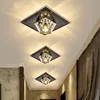 Luminárias de teto quadradas com base de vidro em losango de cristal corredor corredor luminária de teto criativa sala de estar varanda iluminação de entrada