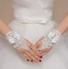 Free Shipping Cheap White Fingerless Bridal Gloves Short Wrist Length Elegant Bridal Wedding Gloves bride glove Wedding Accessories