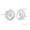 Kvinnor Pearl Stud Örhängen 925 Silver Back Örhängen Real Natural Freshwater Barock