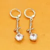 Women's Jewelry Gifts Crystal Round Transparent Rhinestone Cubic Zirconia Round White Zircon Wedding Pendant Earrings