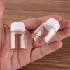 50ピース27 * 35mm 8ml透明ガラス香水スパイスボトルホワイトプラスチックねじ蓋Tiny jarバイアルDIYクラフト