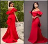 2020 New Roves De Demoiselles D 'Honneur Red Mermaid Bridemaid Dresses 플러스 사이즈 공식 드레스 숄더 베스도 드 노비아