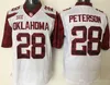 Futebol College 6 Baker Mayfield 1 Kyler Murray 1 Jalen Dói 28 Adrian Peterson Oklahoma Sooners Jerseys Stitched University Branco Vermelho