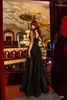 Black Sequins Evening Dresses Sexig Spaghetti Sparkly Prom Klänning Golvlängd Formell Party Gowns Robe de Soiree