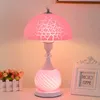 Bedroom Beside Table Lamp Modern Glass Mushroom Lampshade Decoration Stylish Study Room Desk Lights Lighting