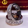 Bling Cyrkon Pierścień Złoto Srebrny Kolor Hip Hop Pierścienie Dla Kobiet Mężczyźni Moda Wedding Engagement Jewelry Najlepszy prezent