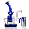 Buée base Bong Feb Egg Perc Verre Pièce d'eau Recycler Verre Verre Bubbler Perc 2 Fonction Pièces d'huile Fumer Pipes avec Catcher de cendres