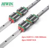 2 sztuk Oryginalny Nowy HiWin HGR15-500MM / 600mm / 700mm / 800mm / 900mm Rail liniowy + 4 sztuk HGW15CA / HGW15CC Kołnierz liniowy dla części routera CNC