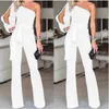 Salopettes pour les femmes Mode féminine Parti barboteuses Clubwear Salopette Salopette Wide Leg une épaule Pantalons Pantalons