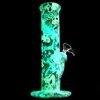 Glow In The Dark Silicone Bongs 10quot Incassable Cool Motif Alien Crâne Drapeau Cire Concentré Herbes Sèches Tabac Fumer Eau5957875