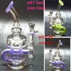 Recycler Glass Bong hookah Tornado Recycler Dab Rig Showerhead Perc Water Pipe With Heavy Base Fab Egg Oil Rig