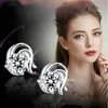 Luksusowe dwanaście konstelacji Posrebrzane stadniny Kolczyki CZ Cyrkonia Diamentowe Kolczyki zodiakowe dla kobiet Panie Biżuteria Prezent