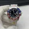 Superr luksusowy zegarek czysty fabrycznie niebieski i czerwony ramka Pepsi tarcza 904 STAL SWISS 3285 Ruchy 40 mm męskie automatyczne zegarek2559