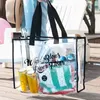 Verano y hombro Swim PVC portátil de almacenamiento de ropa bolsa de viaje de manera transparente de PVC Playa Shopping asa de la bolsa