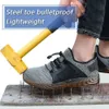 Sapatos de trabalho de segurança dos homens sapatos de toe de aço botas indestrutíveis sneakers de malha