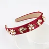 Strass-Stirnbänder, Vintage-Haarschmuck, Barock-Perlen-Haarband, florales rotes Kristall-Stirnband für Frauen, Kopfschmuck, Kopfschmuck, Schmuck