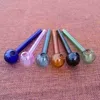 Pyrex Glass Oil Burner Smoking Pipe Mini Spoon Hand Pipes Glass Straight Tube Colorful Mini Hand Spoon Pipes SW37