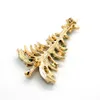 1PC 5*3cm Kleurrijke Nieuwe Kerst Leuke Boom Broche Pins Kristal Legering Strass Witte Kerst Decoratie Navidad arbol nt #