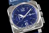 BRF Aviation Type BR 0394BLUSTSCA ETA A7750 Automatic Chronograph Mens Watch Steel Case Blue Dial Blue Leather Edition Pu2345455
