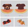 Thanksgiving Babykleidungssets 2018 Herbst Neugeborenes 0–24 Monate altes Baby, Mädchen, Baumwolle, kurze Ärmel, Strampler, Kleid + Stirnband + Schuhe = 3 Teile/Set