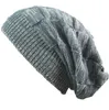 Vinter Casual Bomull Sticka Mössor För Kvinnor Män Baggy Beanie Hat Crochet Slouchy Oversized Ski Cap Warm Fashion Beanies Cap