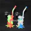 Hookahs Nuevo color bong mini con clavos de cuarzo Irrompible Silicona Dab Oil Rig Concentrado Fumar pipa de agua Hookah para cera Hierba seca