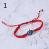 Vermelho Handmade Trançado Corda Pulseira Homem e Senhora Handstring Presente Charme Mal Olho Ajustável Pulseira Da Sorte