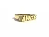 AWGE klassieke letterringvingerring ASAP ROCKY met goud en zilver tweekleurig puntborend glad oppervlak